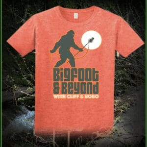Orange Bigfoot & Beyond t-shirt design.