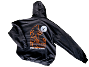 a gray hoodie with a Bigfoot & Beyond print